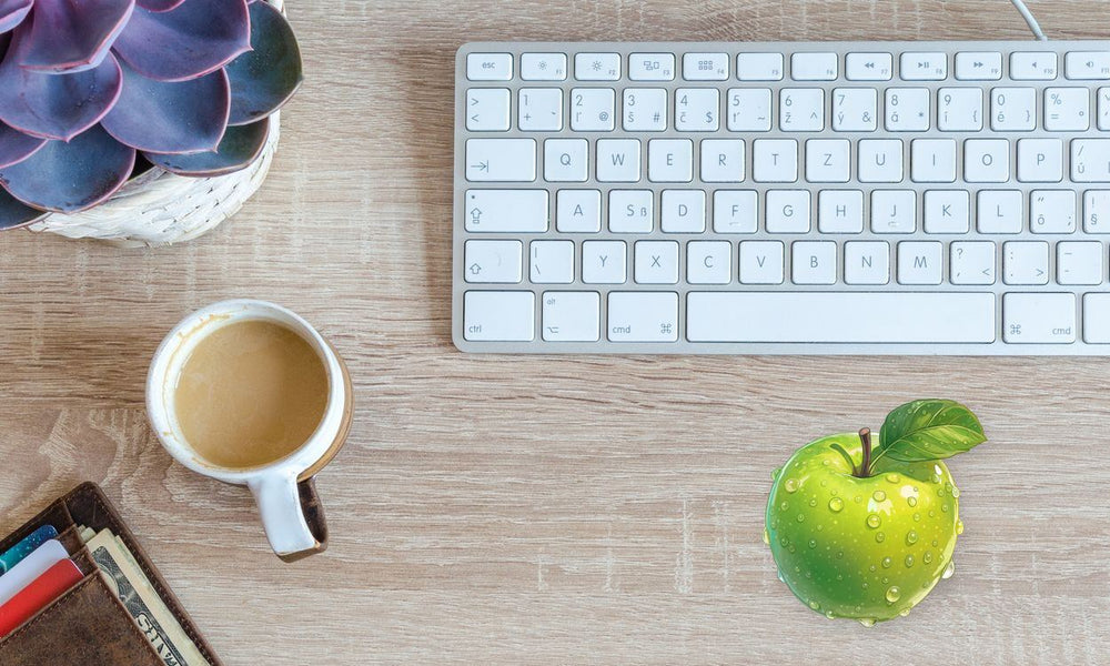 Green Apple with Water Drops Sticker