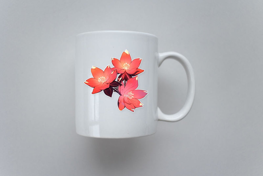 Three Beautiful Red Flowers Sticker