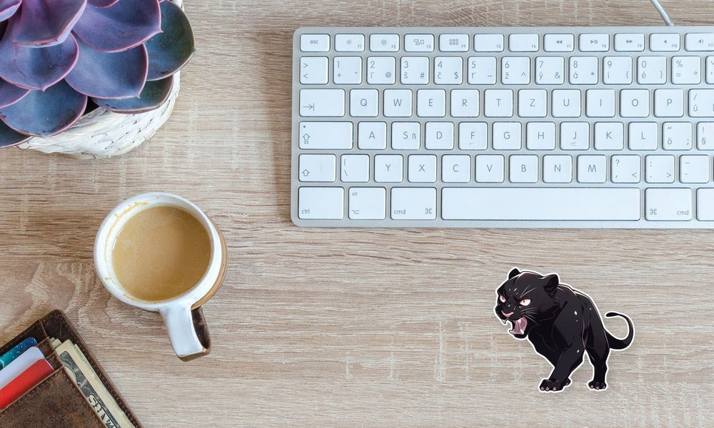 Attacking Black Panther Sticker