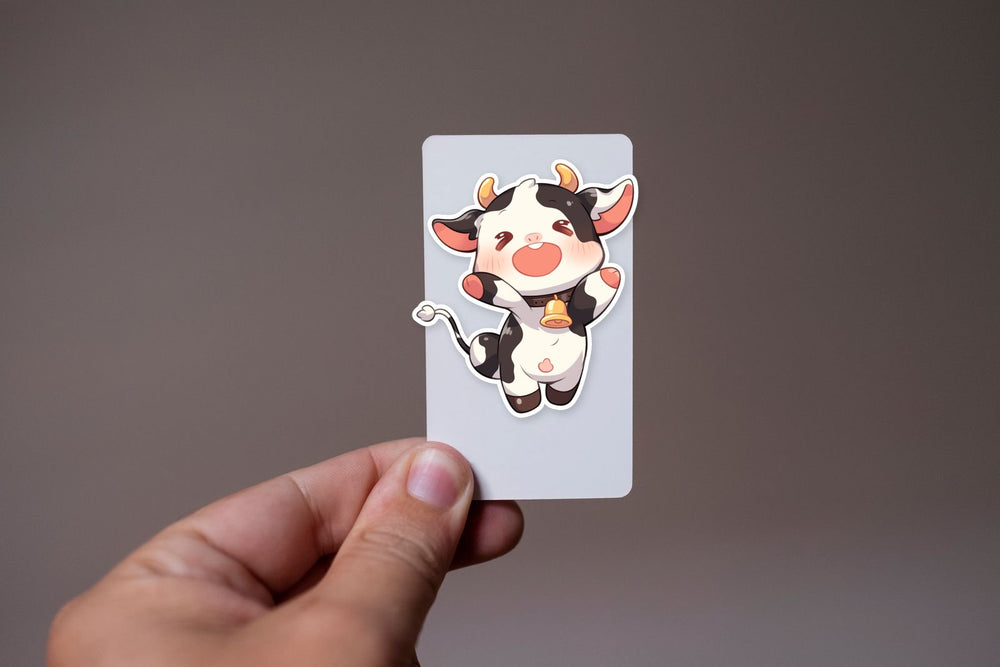 Funny Cow with a Bell Sticker