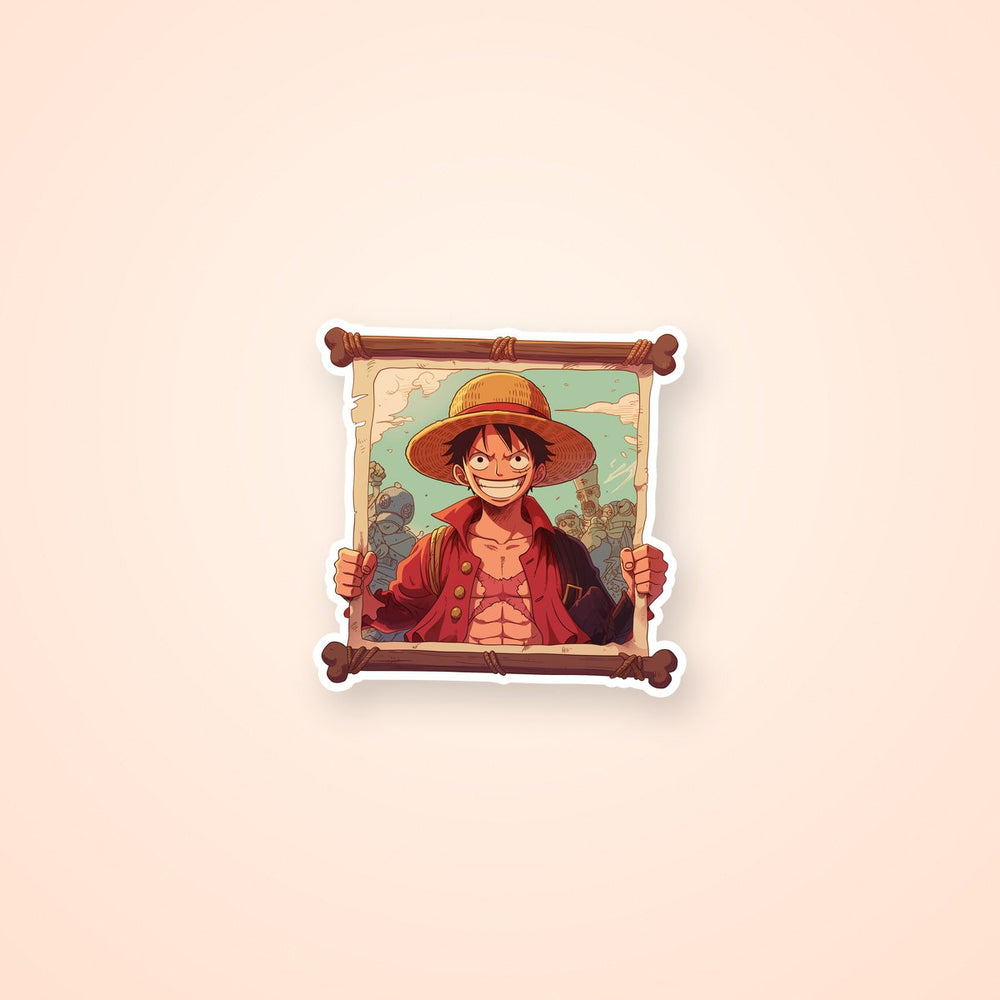Luffy Wanted Poster One Piece Sticker