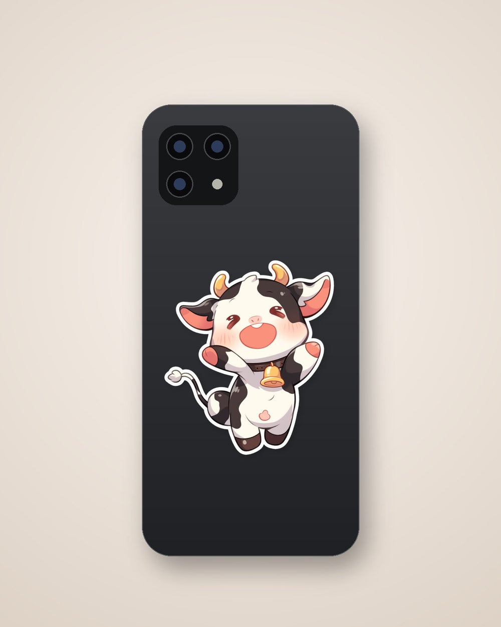 Funny Cow with a Bell Sticker