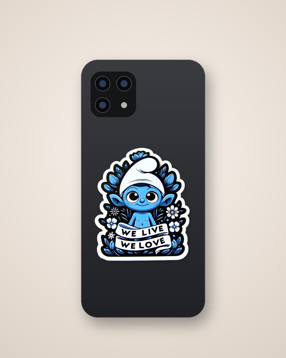 Smurf Cat We Live, We Love Meme Sticker