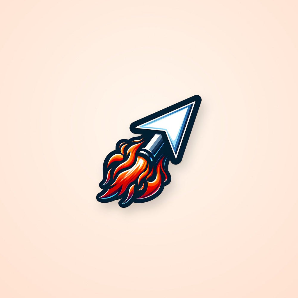 Rocket Mouse Cursor Fire Sticker
