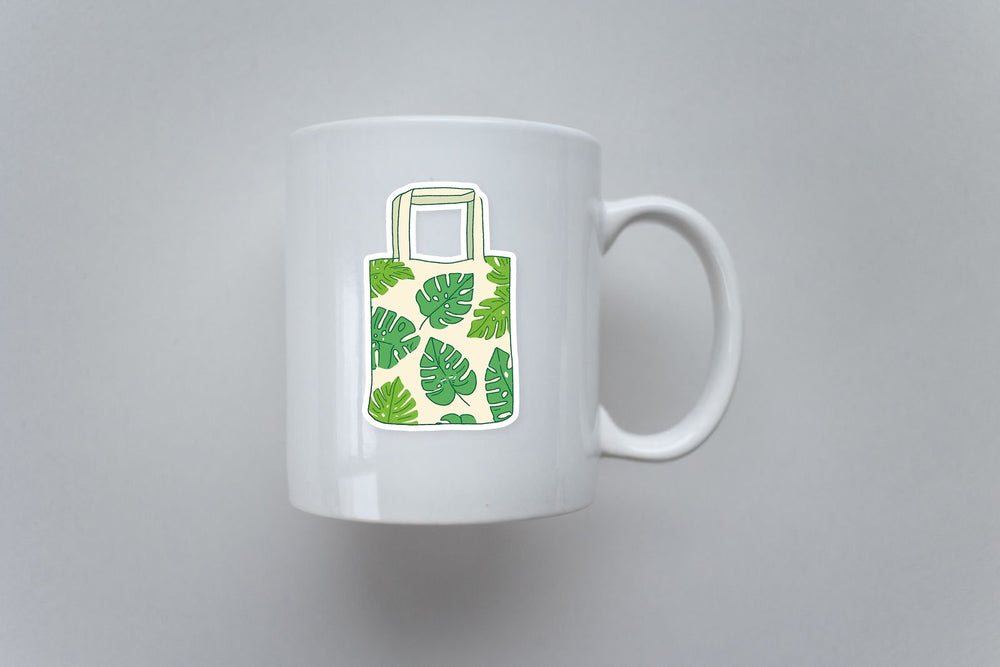 Monstera Leaf Tote Bag Aesthetic Sticker