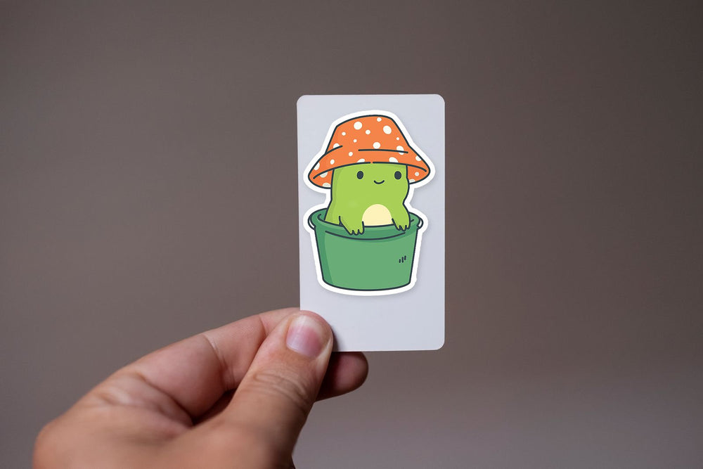 Cute Frog Bucket Hat Mushroom Kawaii Sticker