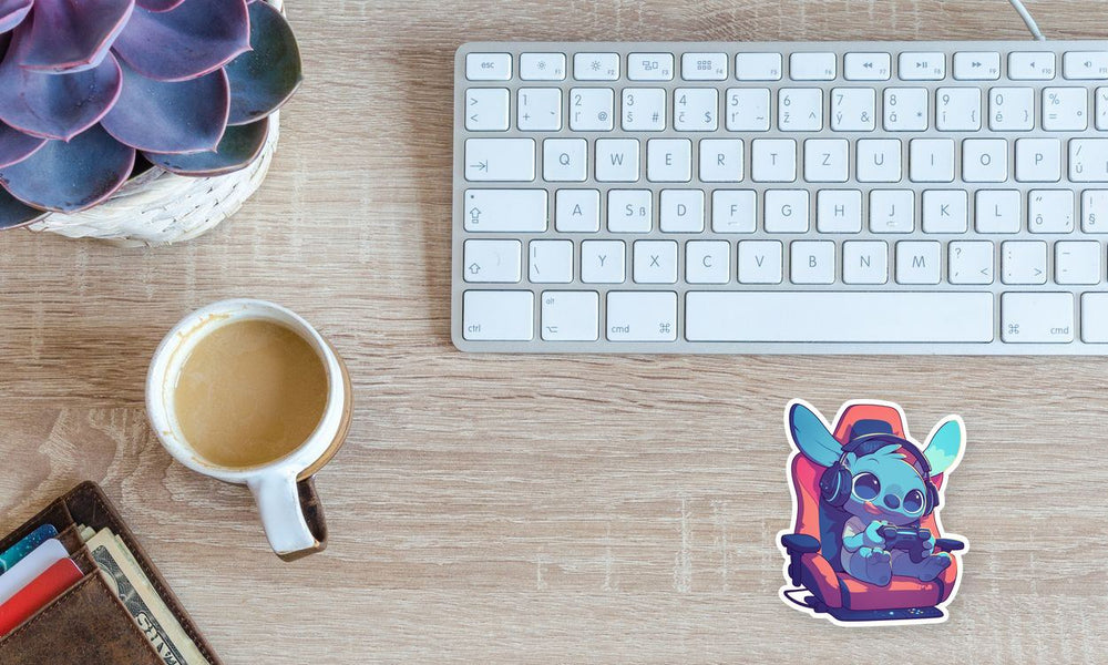 Stitch Gamer Headset Cute Sticker