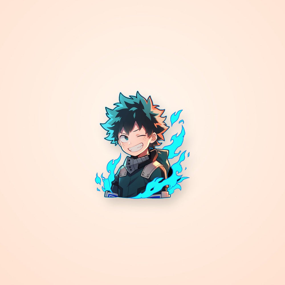 My Hero Academia Deku Blue Flame Sticker
