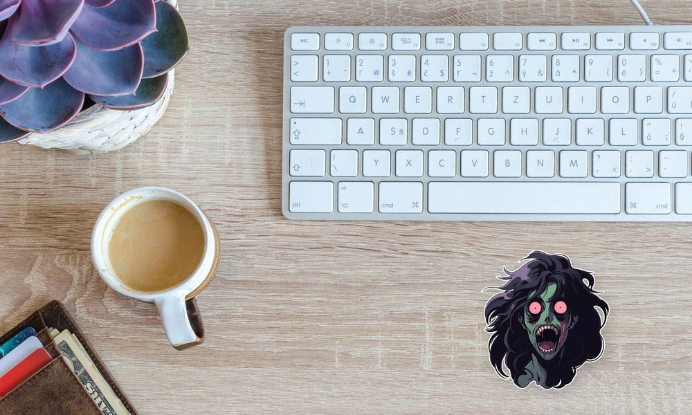 Halloween Scary Zombie Girl Sticker