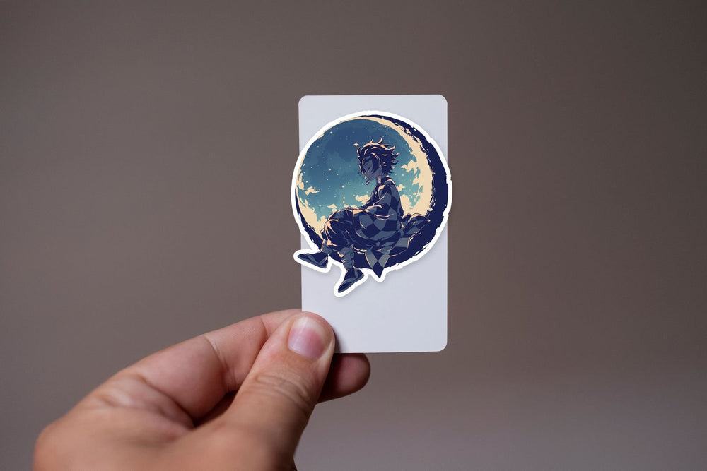 Tanjiro Kamado Moonlight Silhouette Sticker