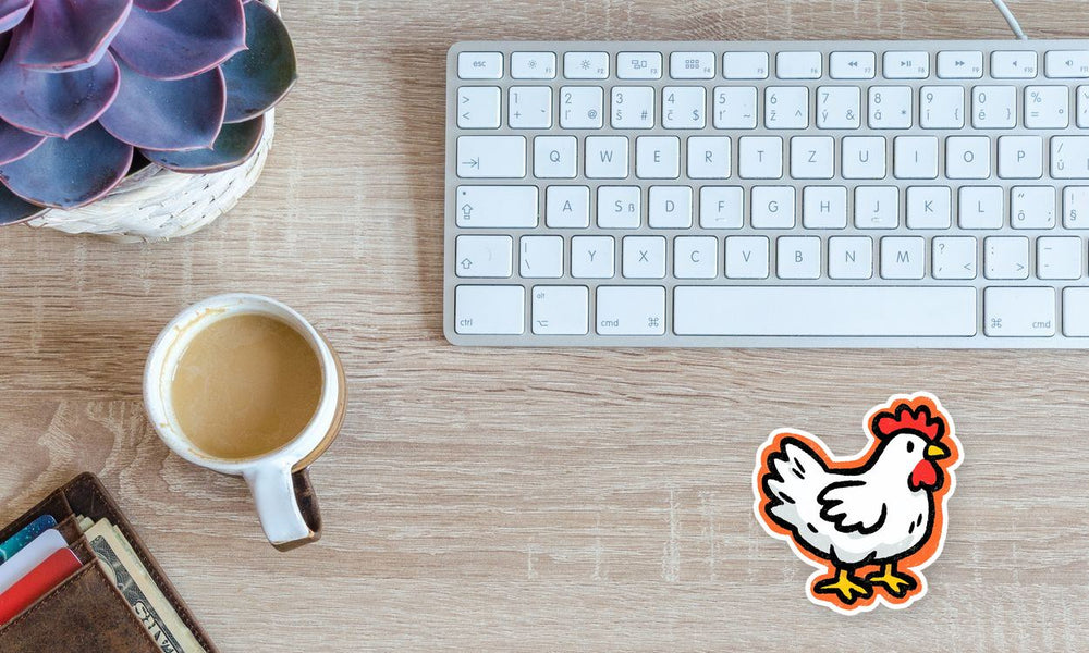 Funny Chicken Handdrawn Sticker