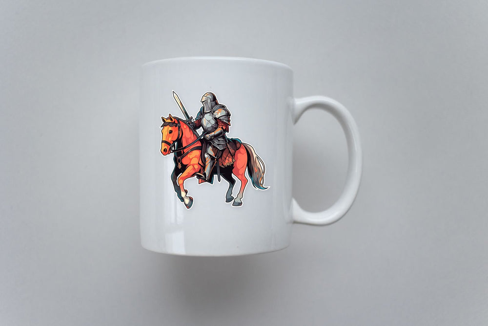 Medieval Knight with Sword on Horseback Sticker