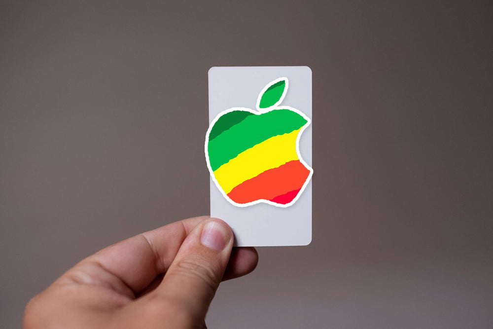 Apple Logo Brazil Flag Style Colorful Sticker