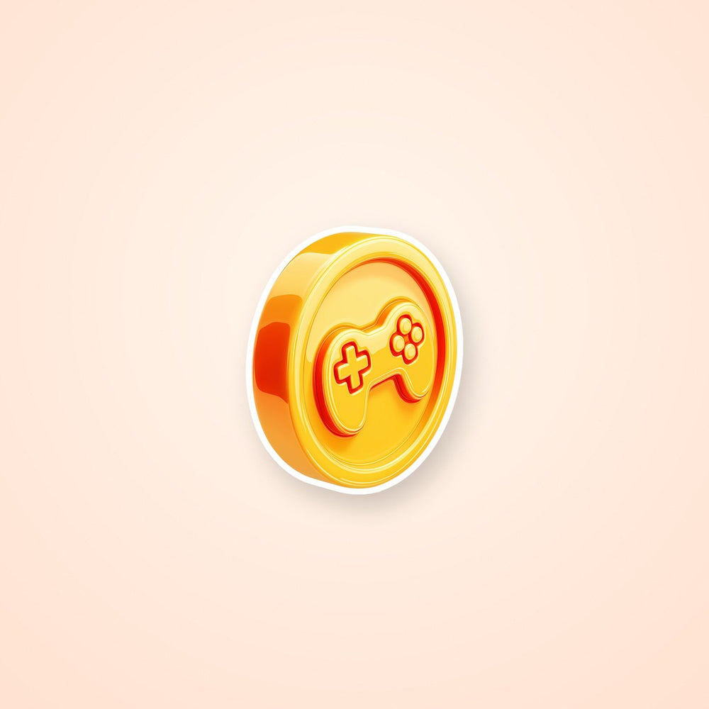 Golden Gaming Coin Sticker
