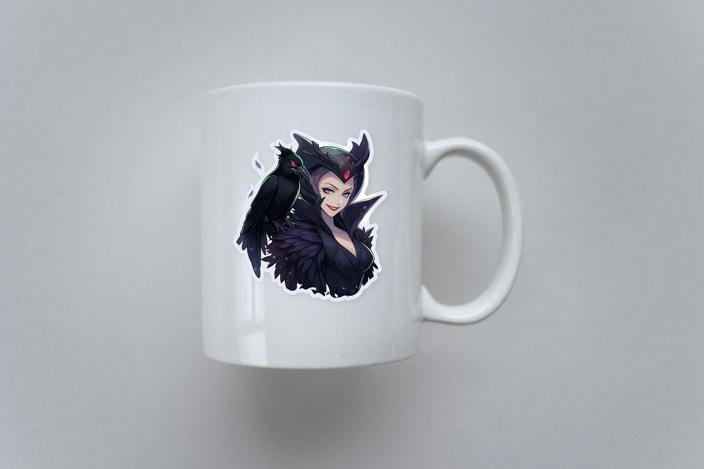 Mystical Girl with Raven Sticker