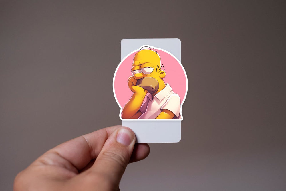 Bored Homer Simpson Cartoon Sticker