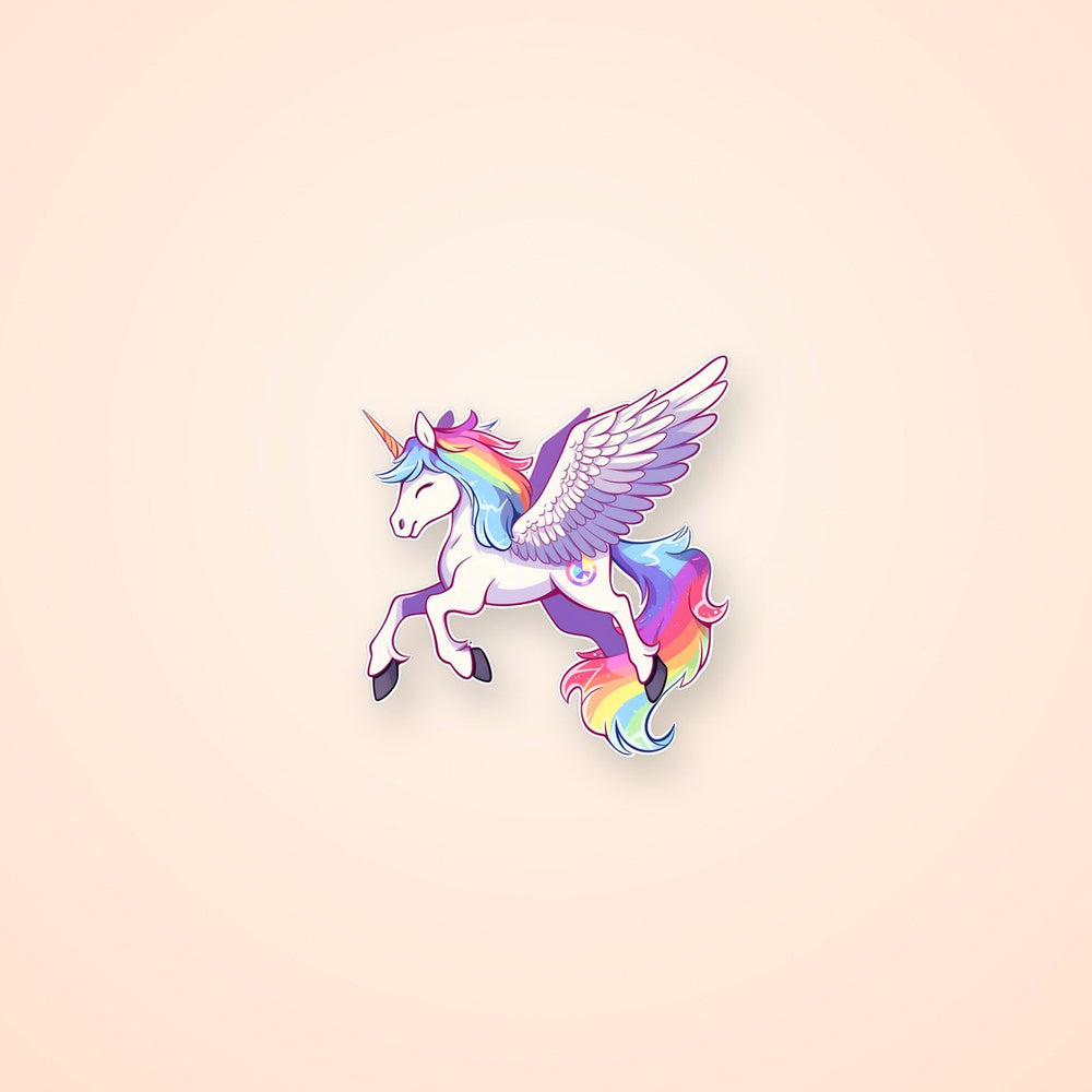 Rainbow Unicorn with Wings Sticker