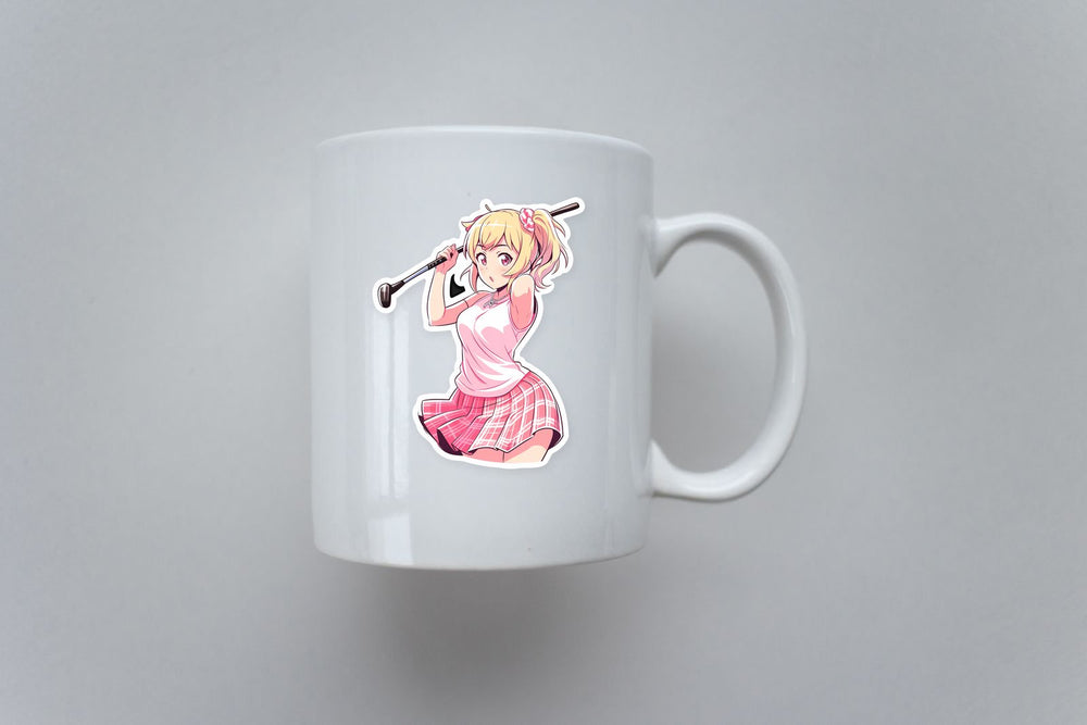 Cute Anime Girl with Golf Club Sticker