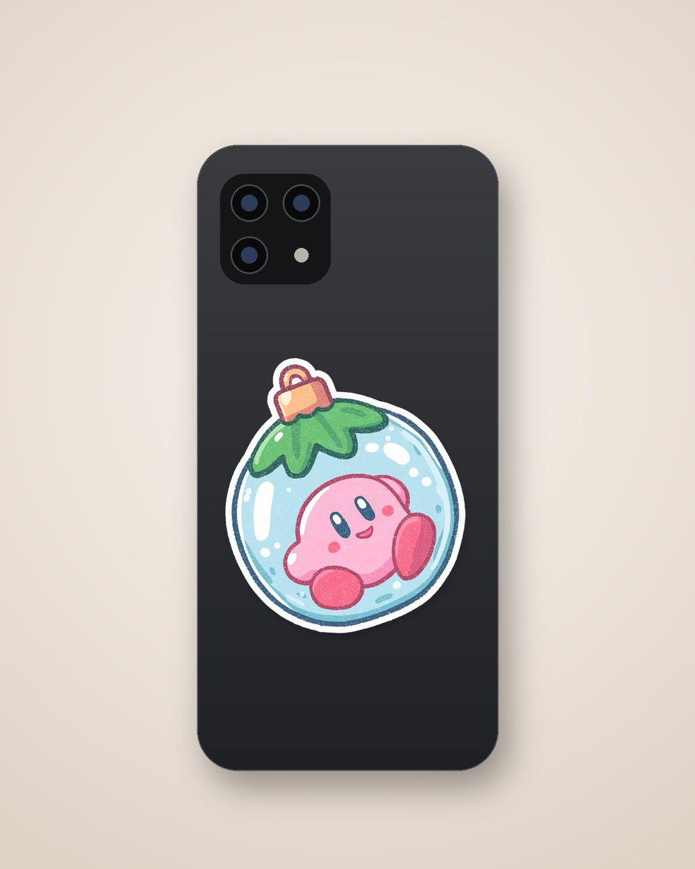 Kirby Christmas Ornament Sticker