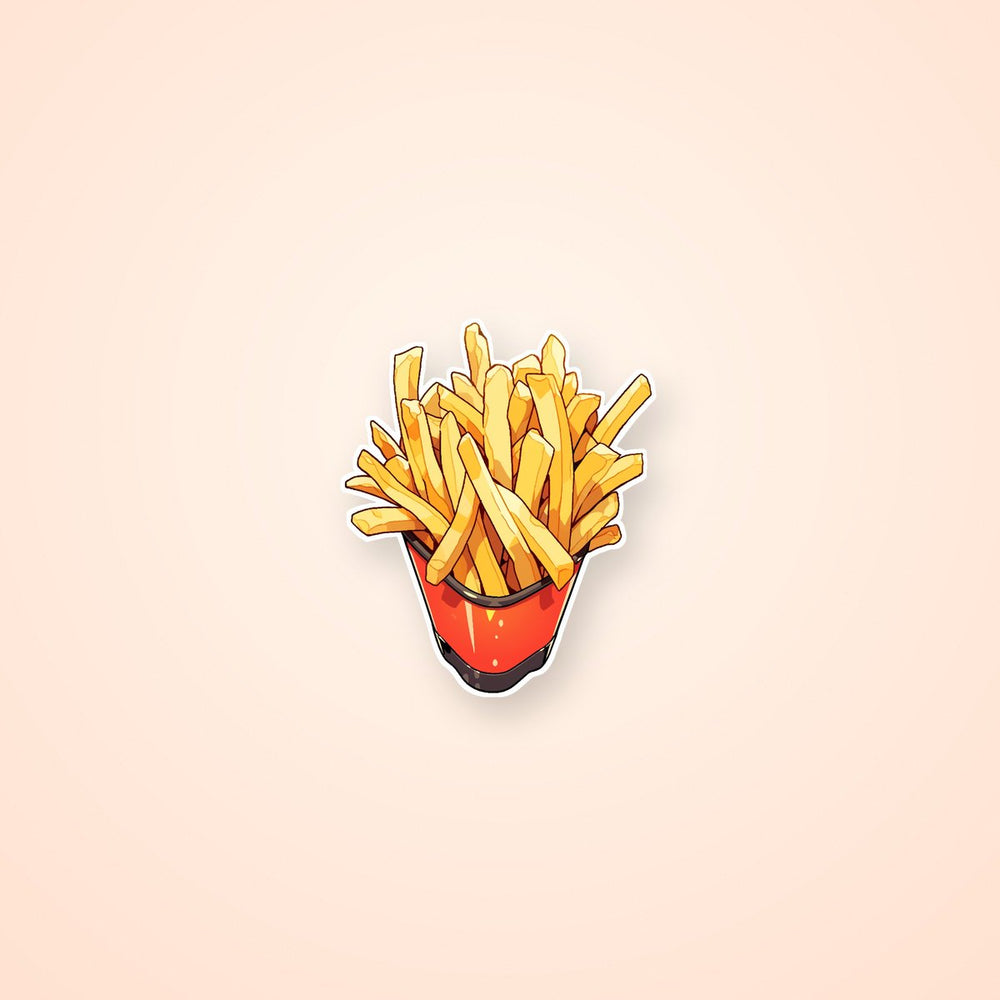 Plate with Delicious French Fries Sticker