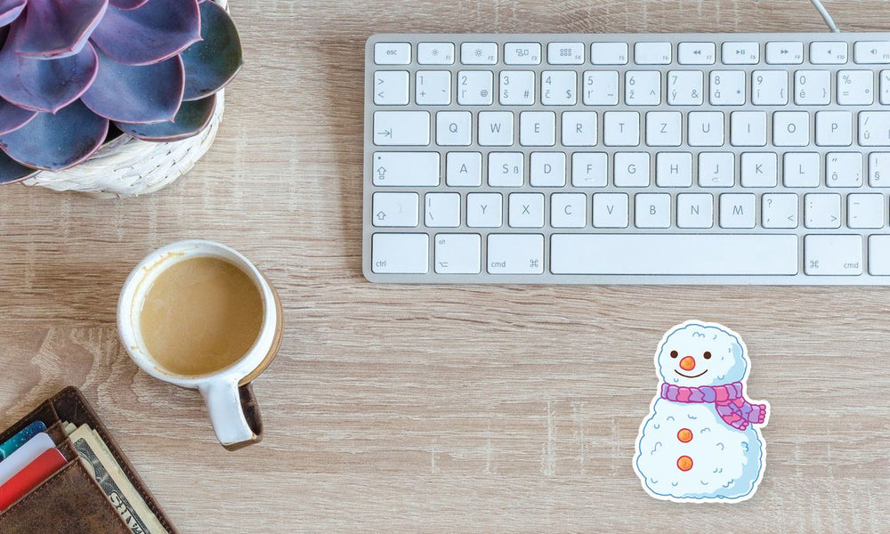 Cute Snowman with Scarf Winter Sticker