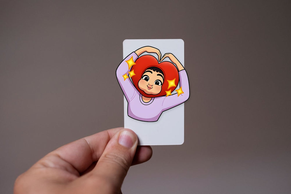 Kpop Demon Hunters Zoey Funny Heart Hat Sticker