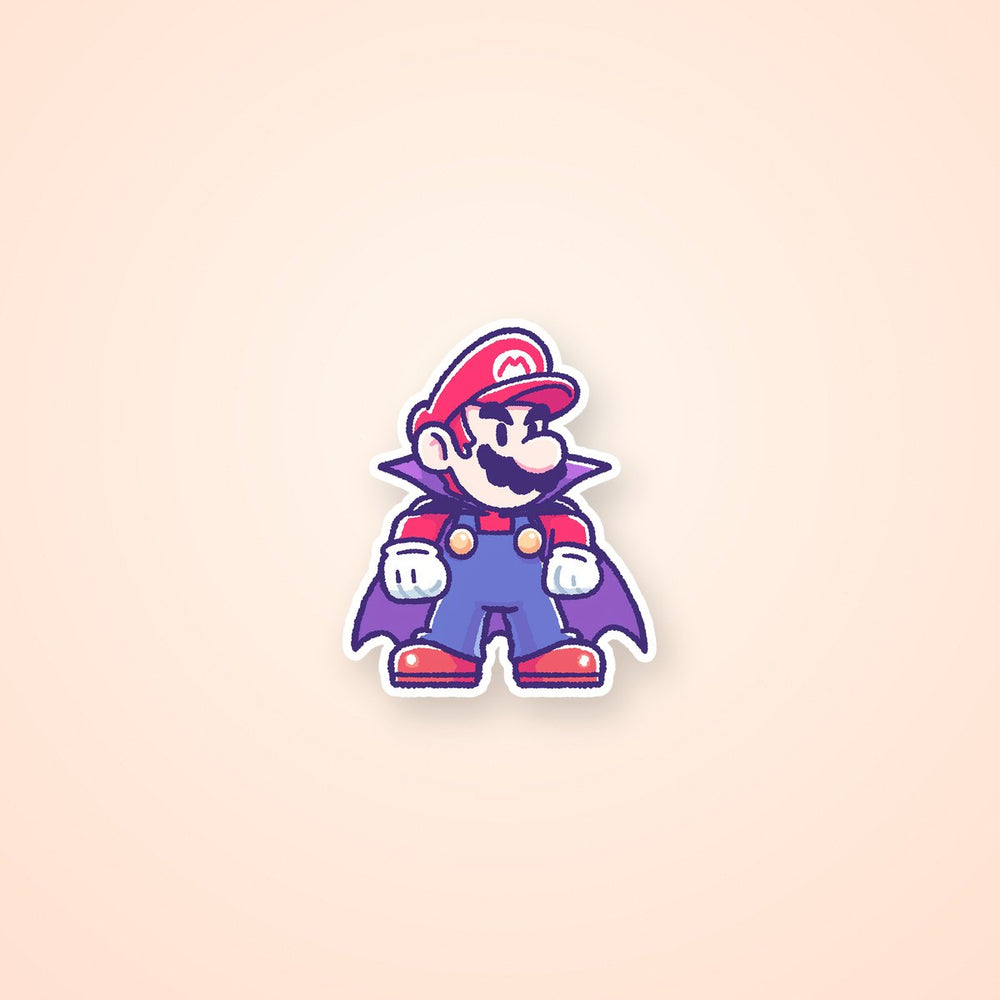 Super Mario Vampire Cape Halloween Sticker