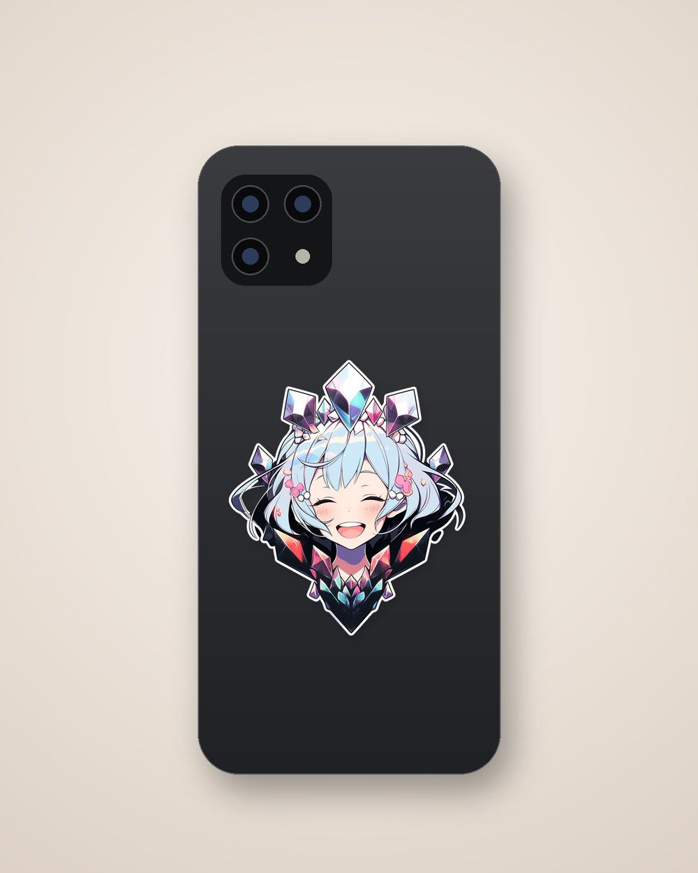 Cute Anime Girl Gems Aesthetic Sticker