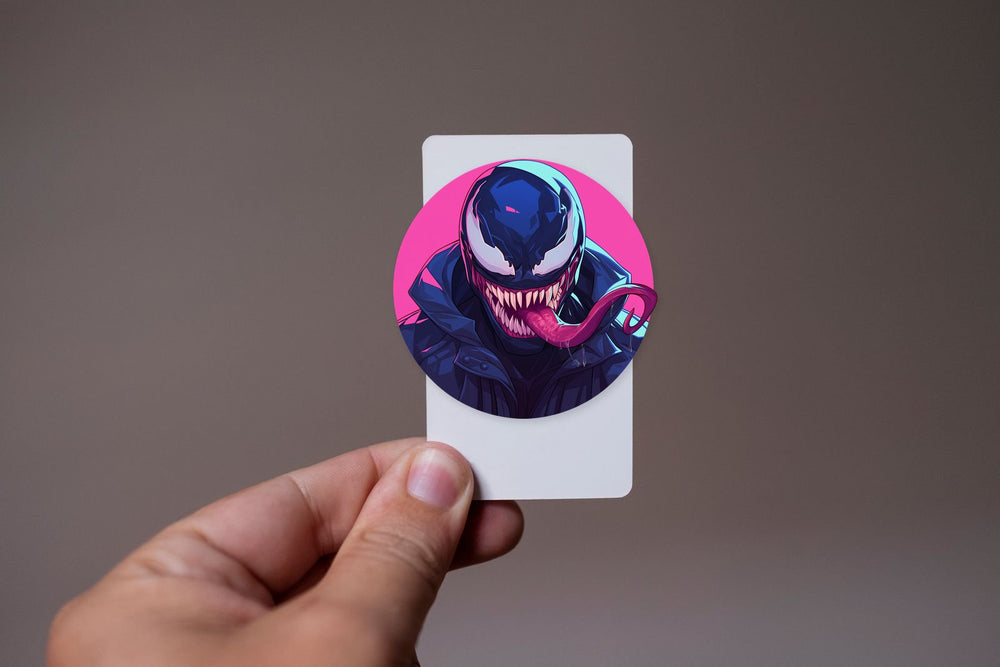 Tongue-Out Venom Round Sticker