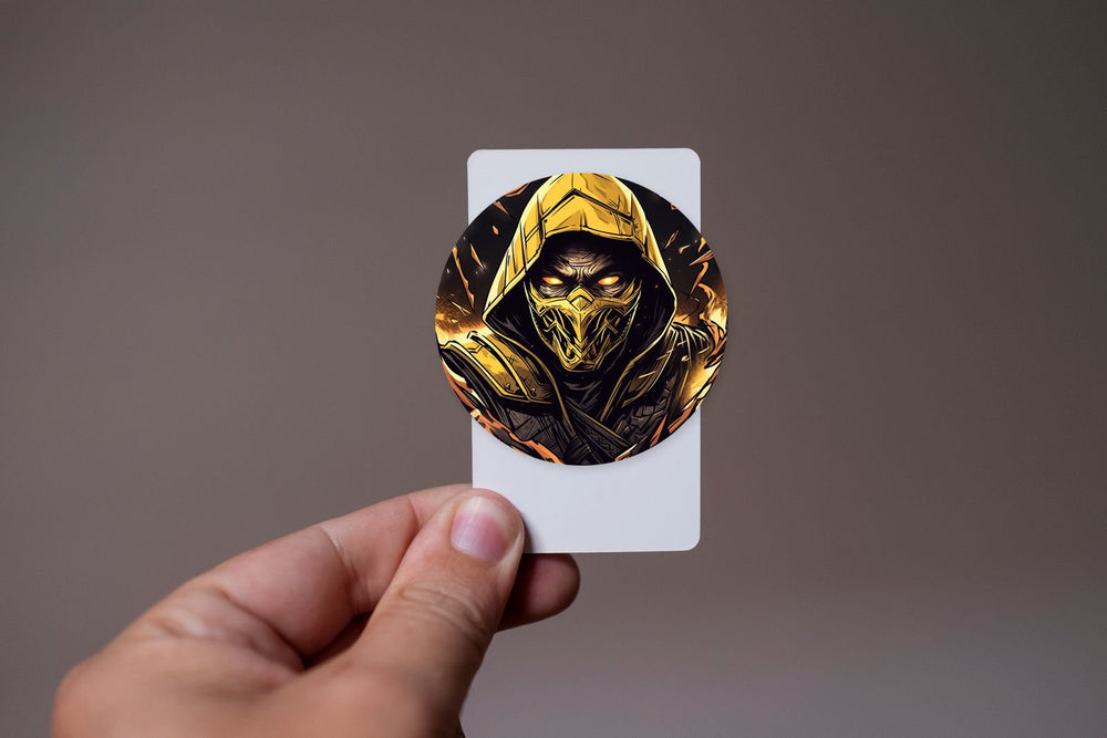 Mortal Kombat Scorpion Round Sticker