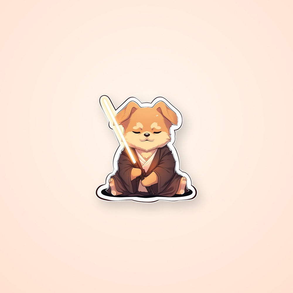 Jedi Dog with Lightsaber Sticker