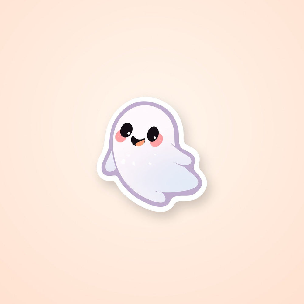 Cute White Ghost Sticker