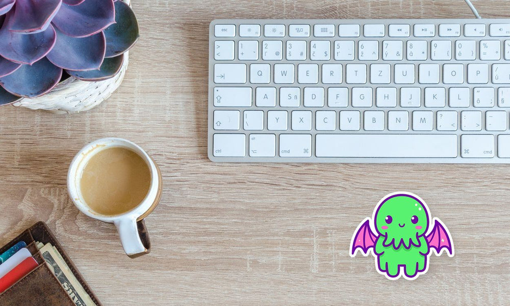 Kawaii Green Cthulhu Cute Monster Sticker