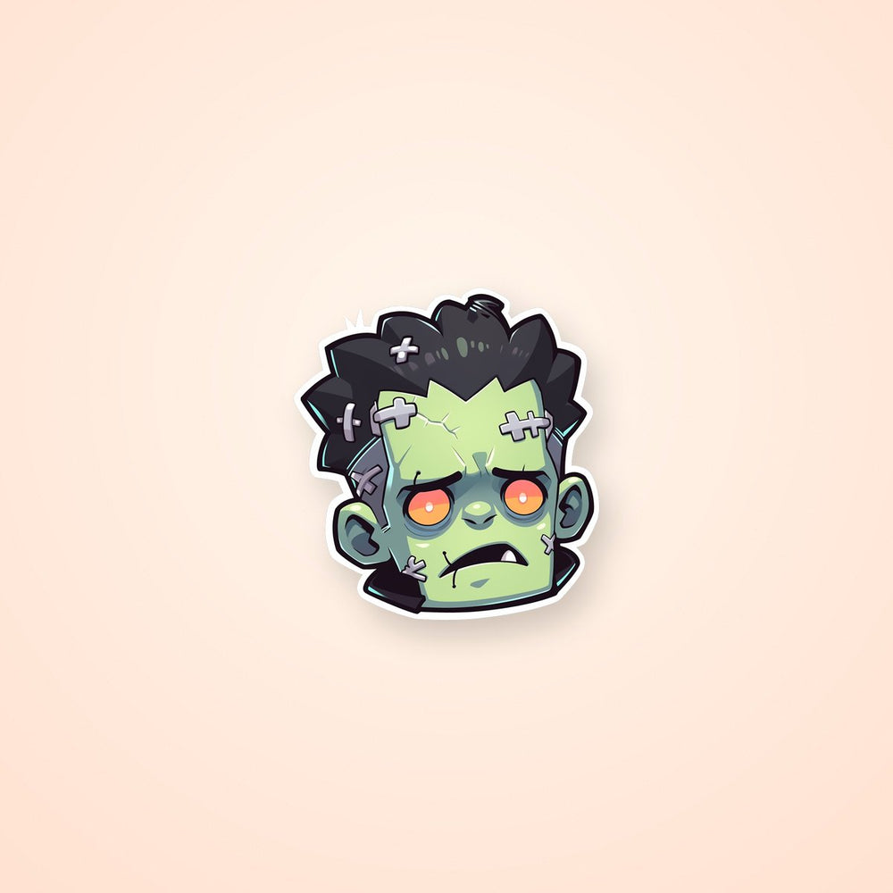 Halloween Frankenstein Head Sticker