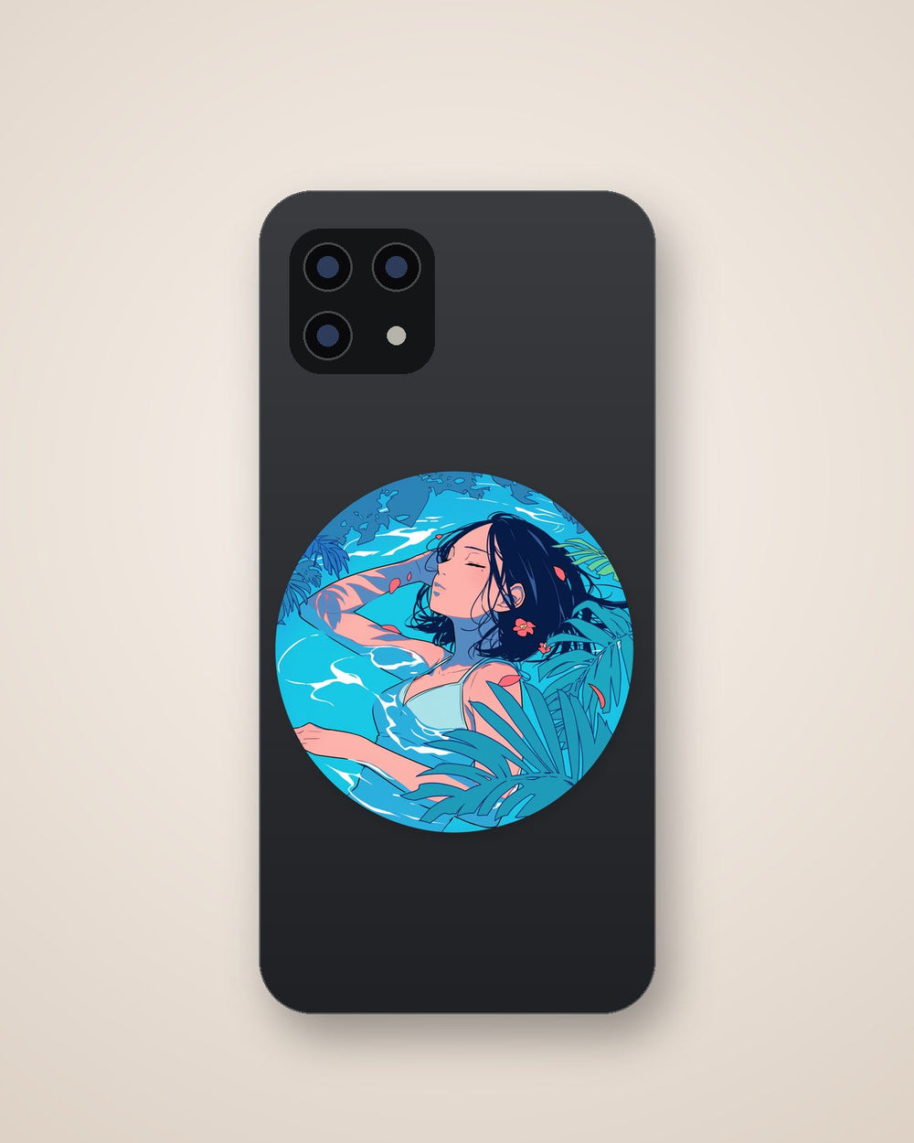 Anime Girl Swimming Pool Aesthetic Sticker