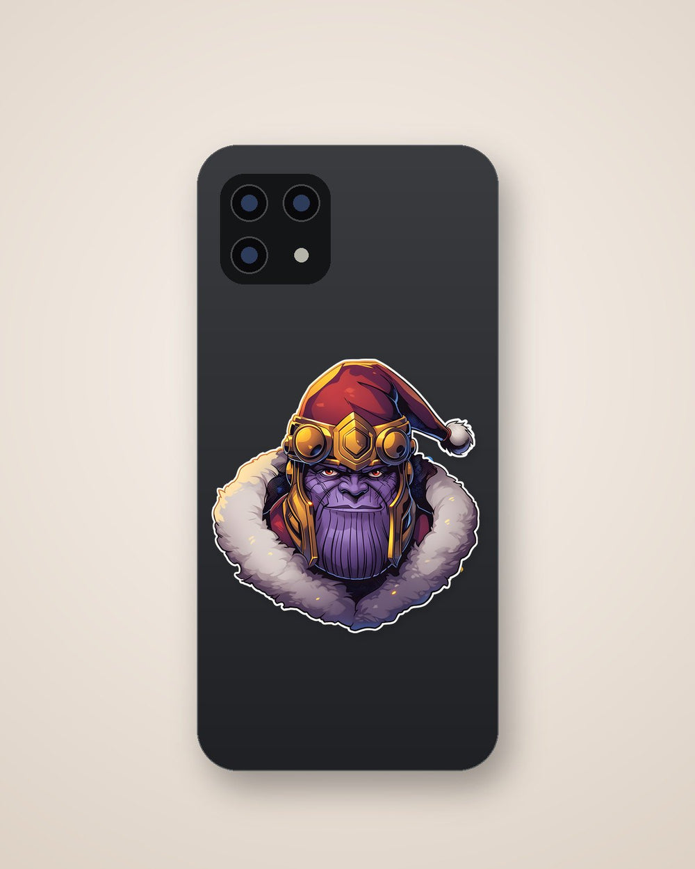Thanos in Christmas Hat Sticker