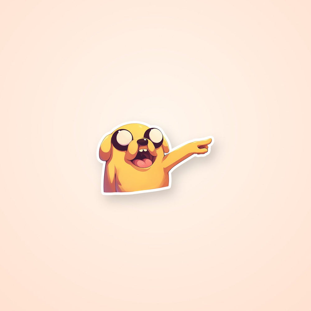 Jake the Dog Pointing Cartoon Sticker