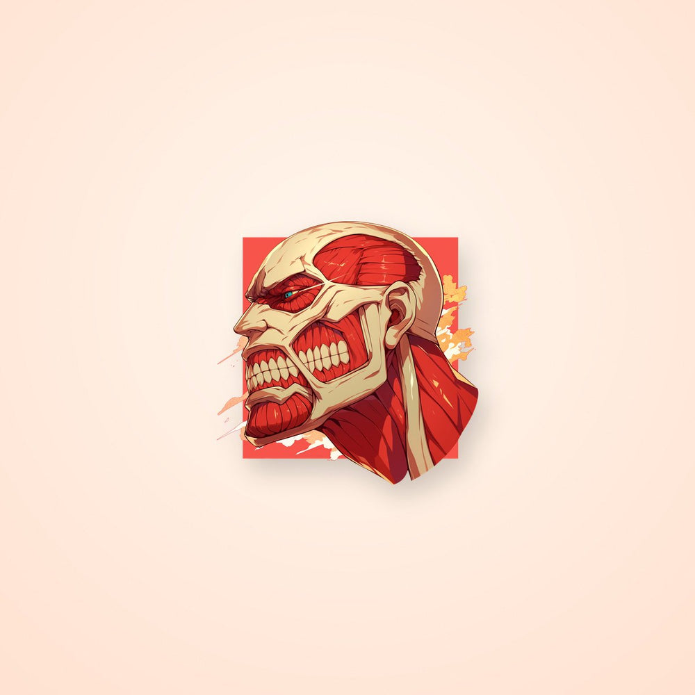 Colossal Titan Head Aot Sticker