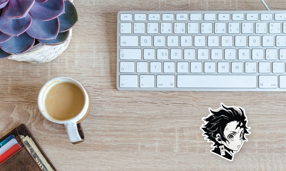 Kimetsu No Yaiba Tanjiro Black & White Sticker
