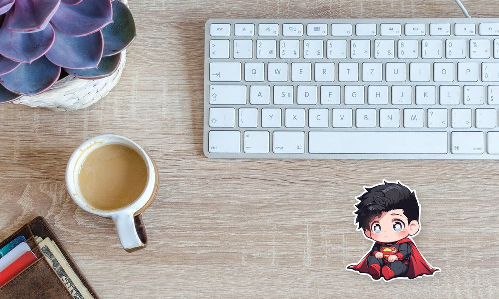 Sad Superman Child Comics Sticker