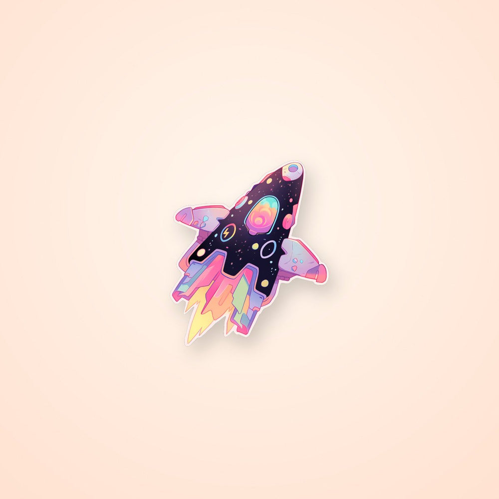 Pastel Galactic Spaceship Sticker