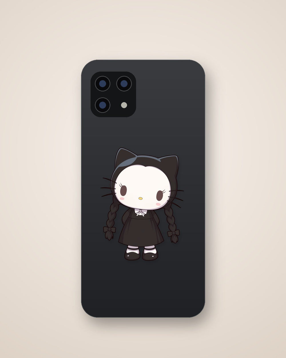 Wednesday Addams Hello Kitty Costume Sticker