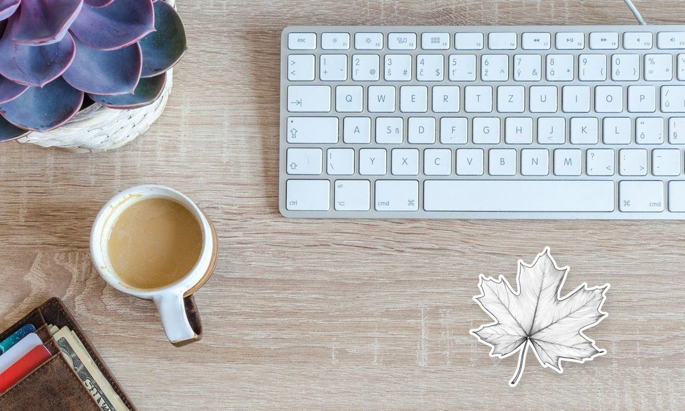 Simple Maple Leaf Outline Sticker