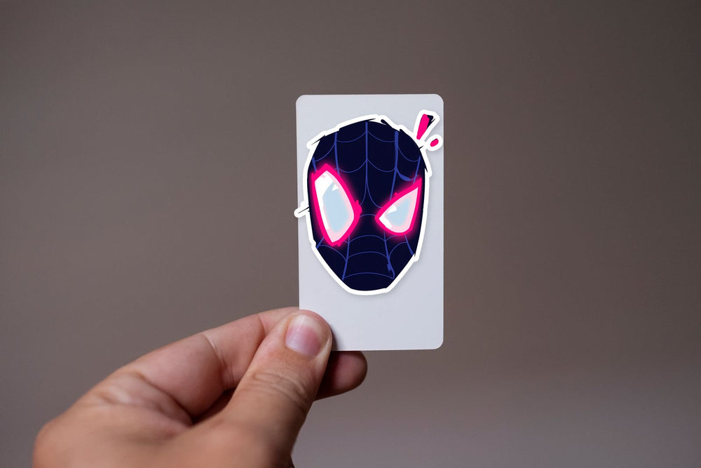 Miles Morales Spider-Man Neon Mask Sticker