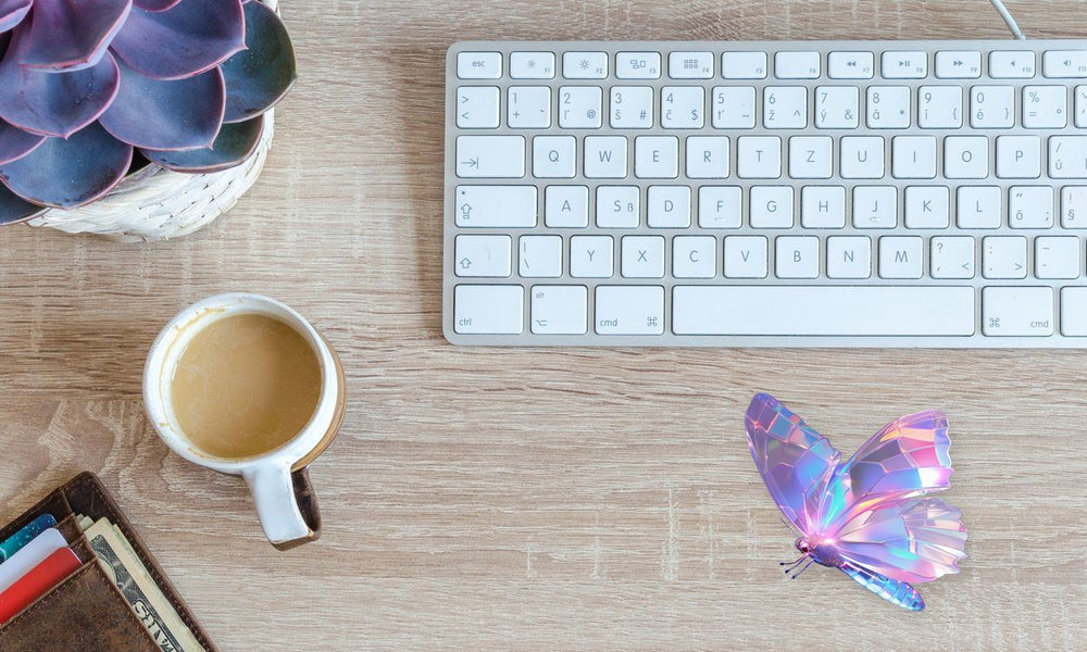 Holographic Butterfly Tech Lines Sticker