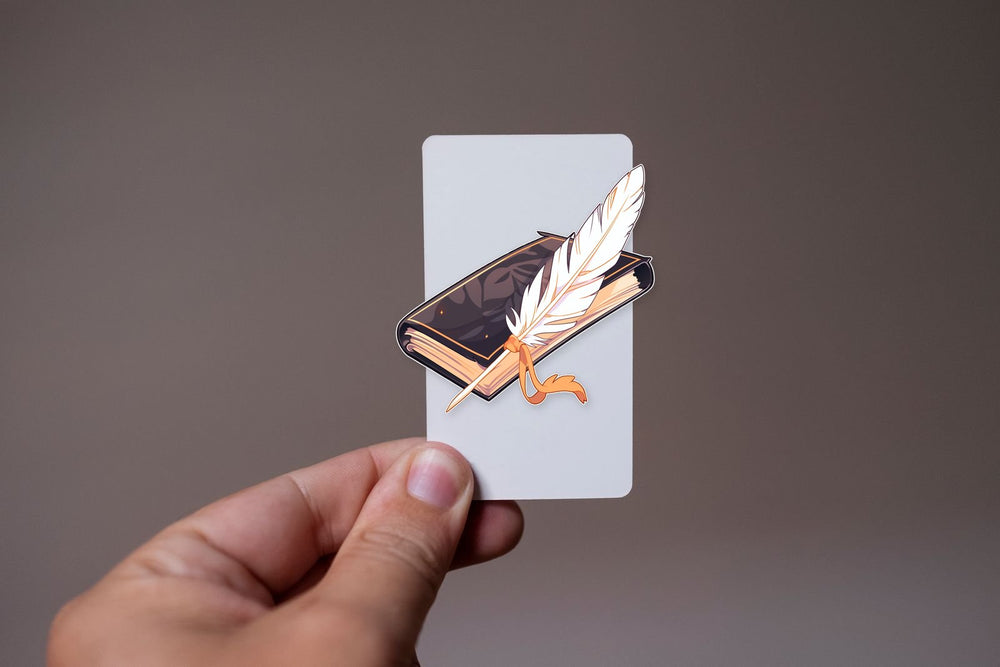 Aesthetic Book with Quill Sticker
