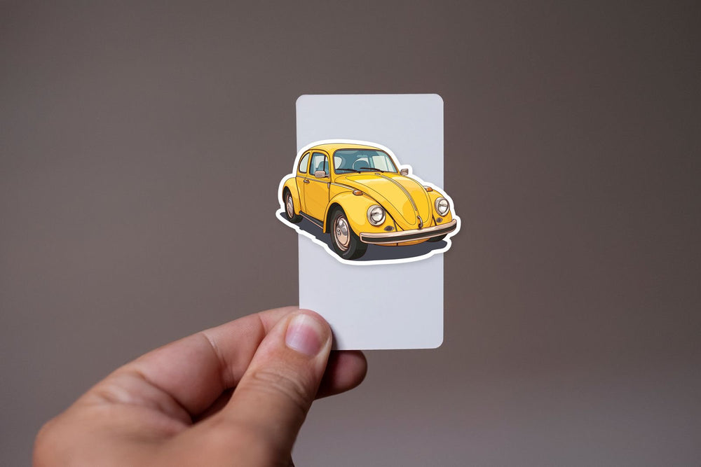 Yellow Volkswagen Beetle Car Sticker