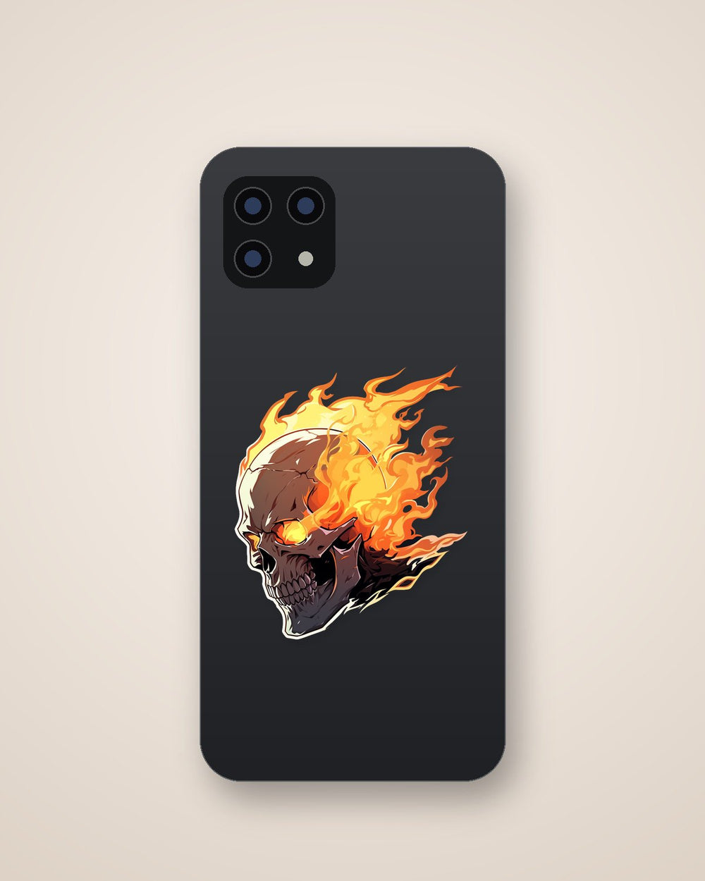 Burning Skull Art Sticker