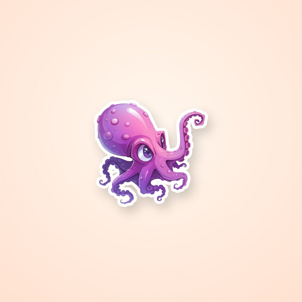 Cute Purple Octopus Sticker