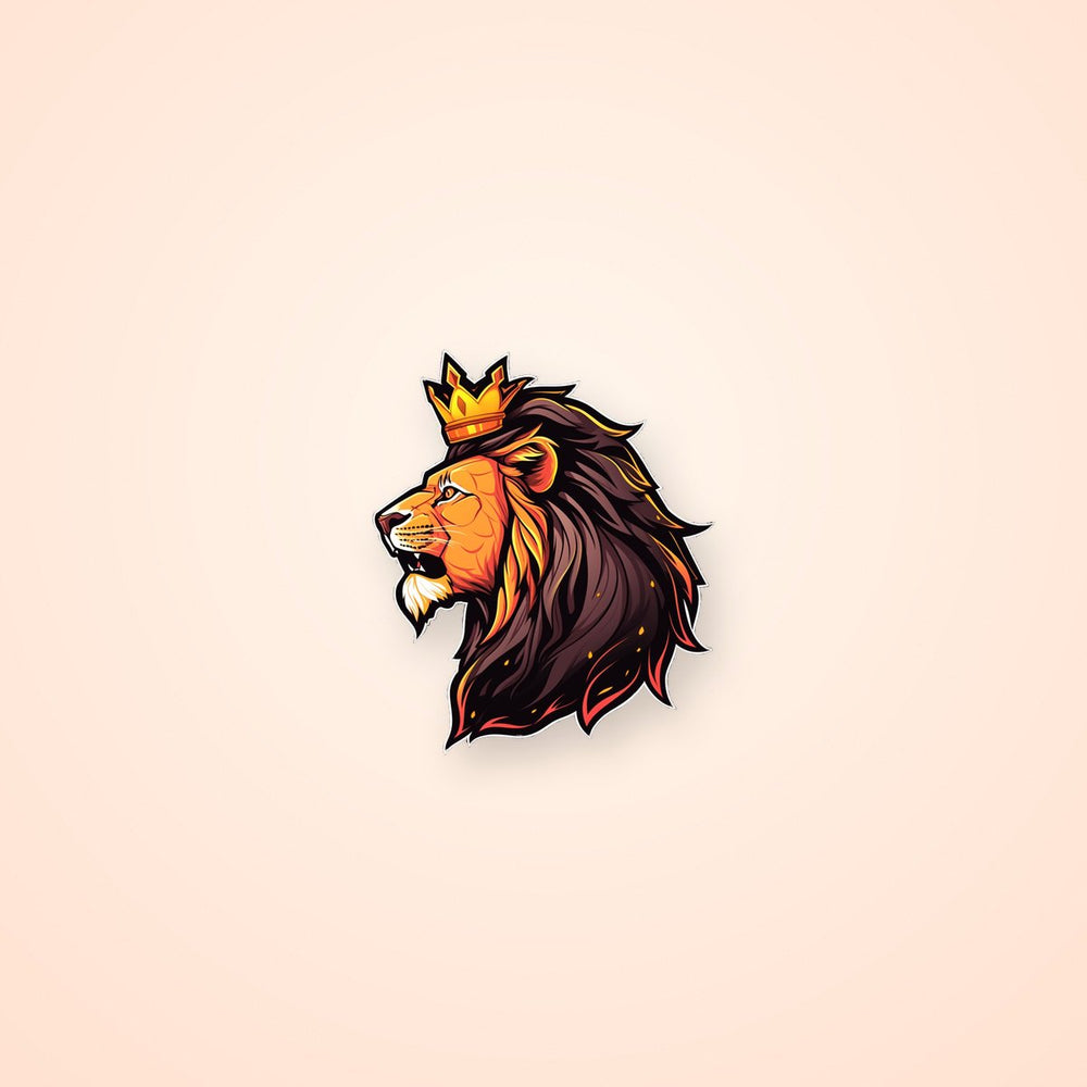 Lion King with Crown Art Sticker
